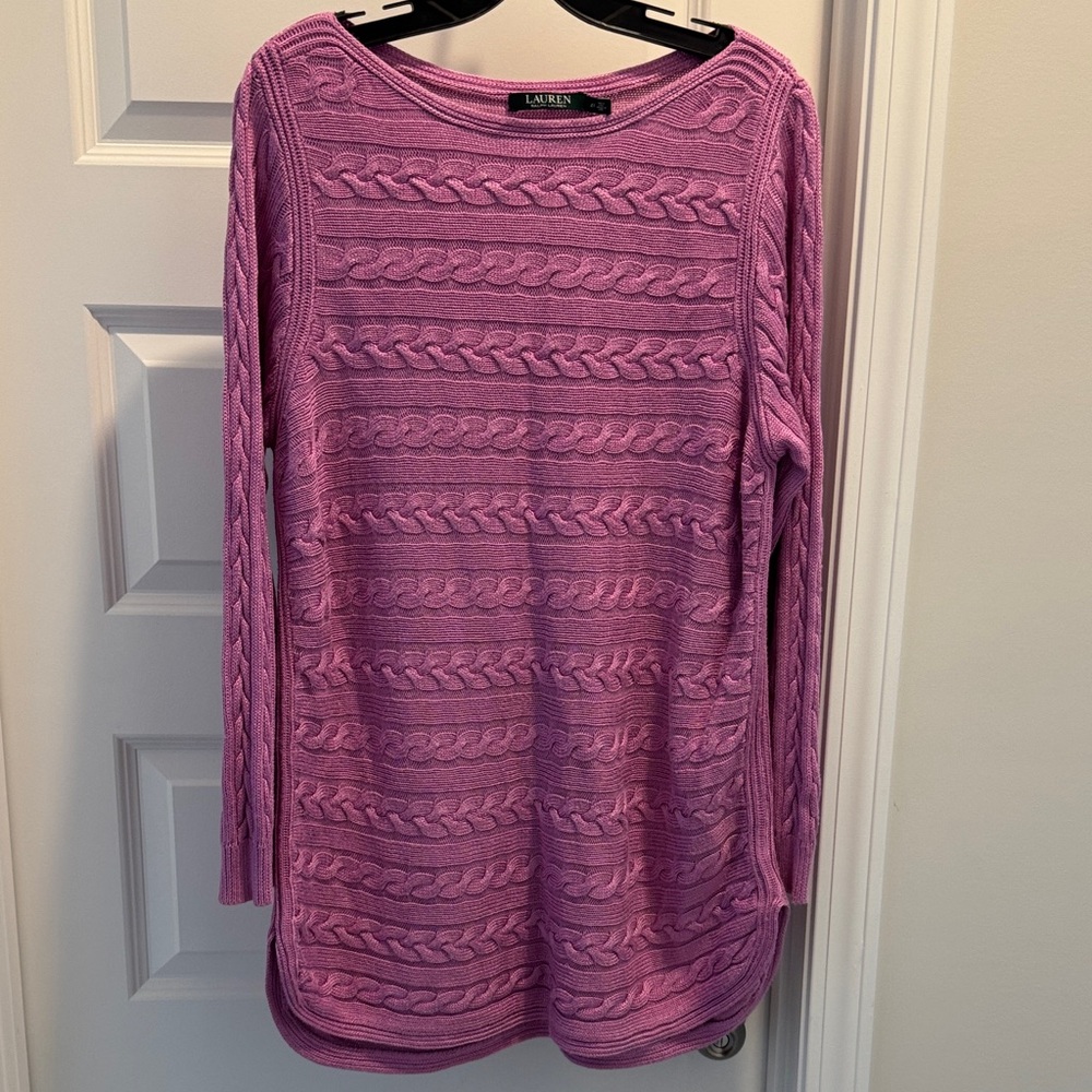 Lauren Ralph Lauren Lavender Cable Knit Sweater